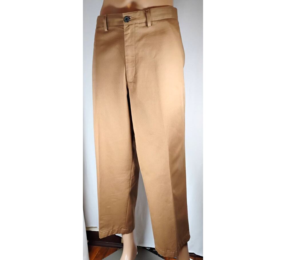 Lands End Mens Pants 42 Brown Straight Leg Traditional Fit Twill Business Casual